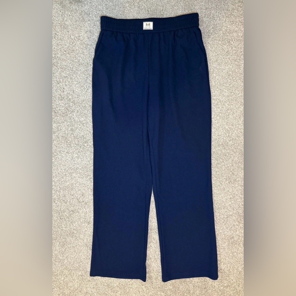 Glamorease Drape Pull On Pants Women's Size XL Regular Navy Straight Leg NWT - Picture 3 of 10